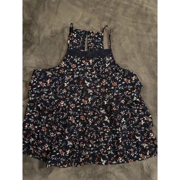 Abercrombie & Fitch Blue Floral Tank Top - Picture 1 of 4